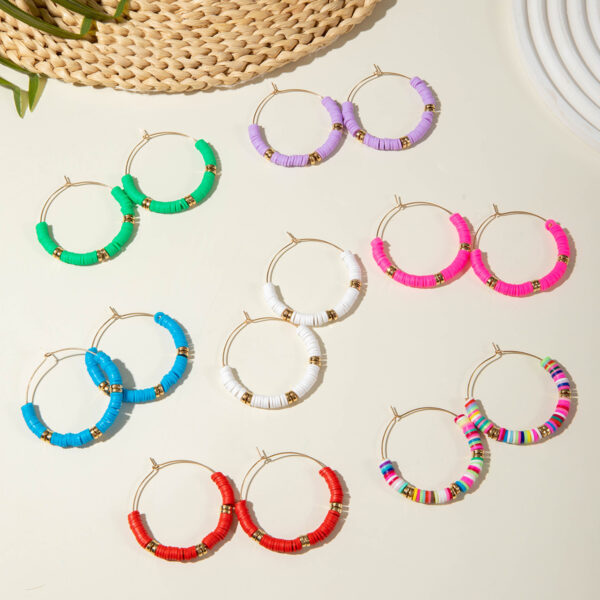 Wholesale European and American Cross-Border Fashion Stylish Dopamine Soft Pottery Earrings Fresh and Sweet Colorfulful Earrings for Women