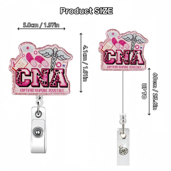 Wholesale Novelty Acrylic Glitter Staff Telescopic Rotary Badge Reel DIY Beaded Doctor Nurse Certificate Easy Pull Buckle