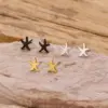 Wholesale PVD Coated 18K Gold Real Gold Plated Starfish 304 Stainless Steel Elegant Simple Style Classic Style Waterproof Non Tarnish Ear Studs
