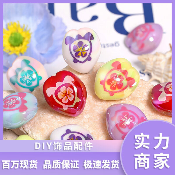 Wholesale Cartoon Cherry Blossom Turtle Acrylic Beads