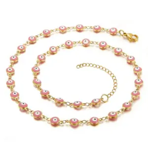 Necklace round Eye Beads / Pink