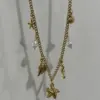Wholesale Ion Plating (IP) Real Gold Plated 18K Gold Starfish Shell 304 Stainless Steel Elegant Tropical Waterproof Non Tarnish 304 Stainless Steel Lobster Trigger Clasp Closure Multi Charms Necklace