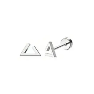 Silver / One Size / Hollow Triangle Earrings