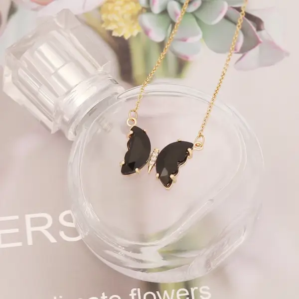 PVD Coated 18K Gold Real Gold Plated Butterfly Stainless Steel Sweet Waterproof Non Tarnish 304 Stainless Steel Necklace