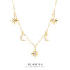 Wholesale Golden Star Moon Necklace
