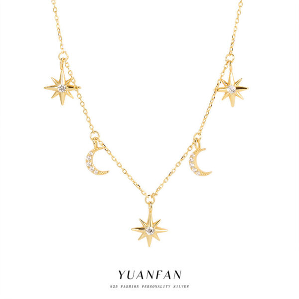 Wholesale Golden Star Moon Necklace