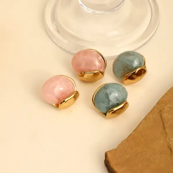 1 Pair Elegant Romantic Round Square Heart Shape 304 Stainless Steel Ear Studs