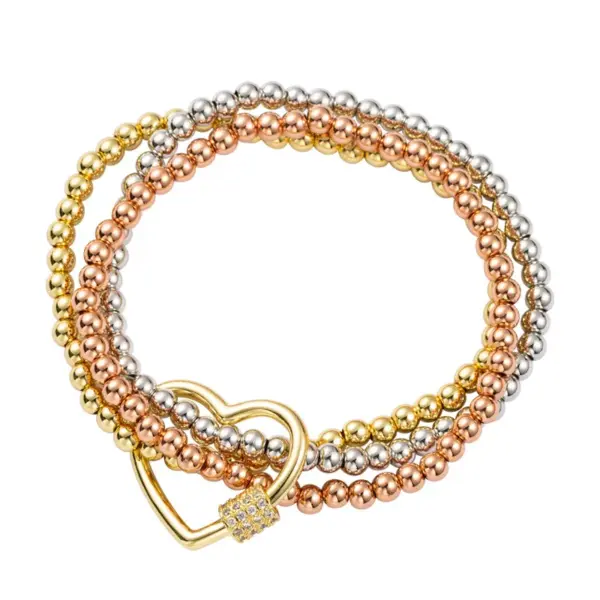 Wholesale Jewelry Fashion Geometric Copper Artificial Gemstones Diamond Bracelets