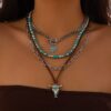 Wholesale Chain-shaped cactus bull head hat necklace