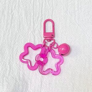 Double star bell pendant-rose red
