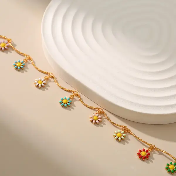 Wholesale Jewelry Fashion Flower Copper Plating Anklet