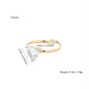 Wholesale Elegant Fashion Luxury Minimalist High-End Heart Inlaid Zircon Ring Stainless Steel 18K Gold Plated Women's Ring