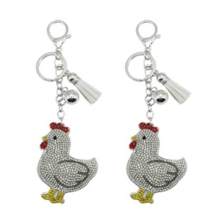 Wholesale Diamond studded hen keychain