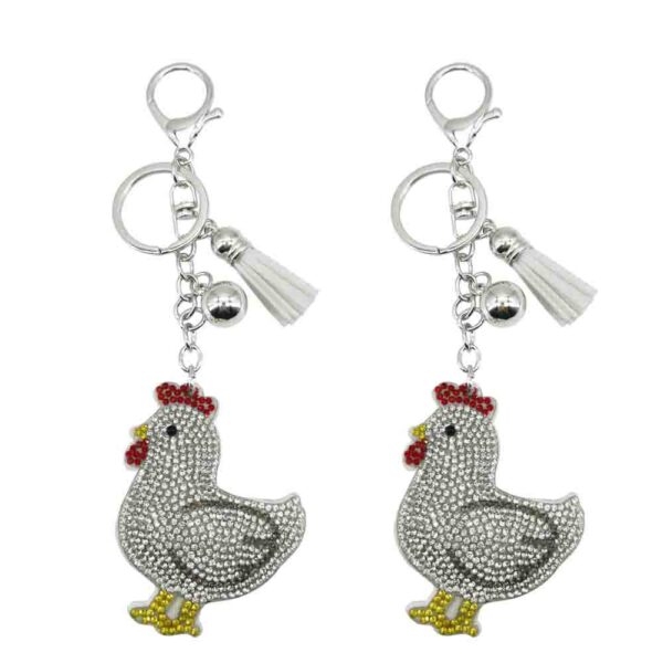 Wholesale Diamond studded hen keychain