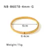 Wholesale 304 Stainless Steel Round Oval PVD Coated 18K Gold 18K Real Gold Plated Real Gold Plated Simple Style Waterproof Non Tarnish Polishing Gold Silver Bangle
