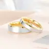 Wholesale PVD Coated Real Gold Plated 18K Gold Color Block Stainless Steel Simple Style Waterproof Non Tarnish Rings