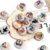 Wholesale 16mm Halloween Double-Sided 3D Printed Round Cartoon Acrylic Beads DIY Mobile Phone Chain Beaded Pen Beads
