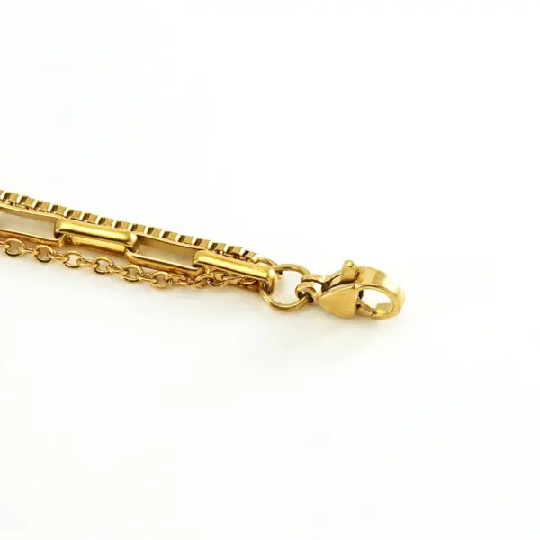 Wholesale PVD Coated 18K Gold Plated Solid Color 304 Stainless Steel Casual Simple Style Waterproof Non Tarnish 304 Stainless Steel Layered Necklaces