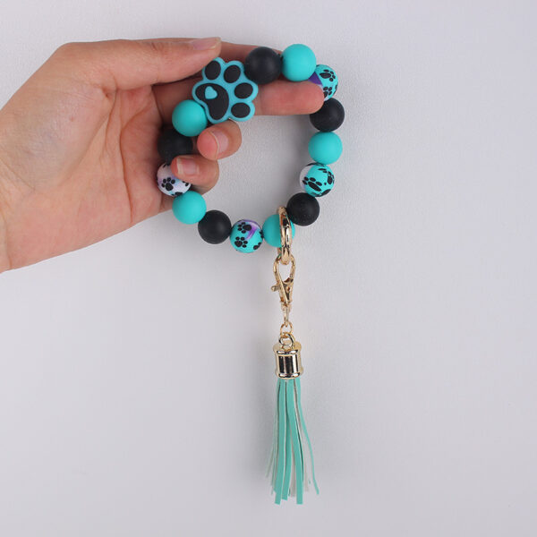 oly-3f86883d40c5ce10a461524d918205ad Wholesale Temu Amazon Cross-Border Silicone Dog Paw Print Keychain Bracelet Bracelet Wallet Keychain Pendant