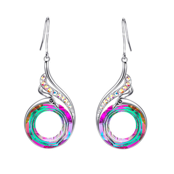 Wholesale Colorful crystal phoenix earrings