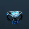 Wholesale Jewelry Sweet Heart Shape Butterfly 201 Stainless Steel Zircon Luminous Inlay Stainless Steel Rings