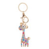 Wholesale Korean Creative Giraffe Keychain Cute Metal Bag Pendant Women's Crystal Diamond Small Animal Small Gift