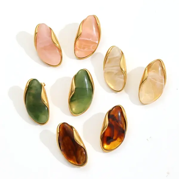 Ion Plating (IP) Real Gold Plated 18K Gold Geometric 304 Stainless Steel IG Style Waterproof Non Tarnish Earrings