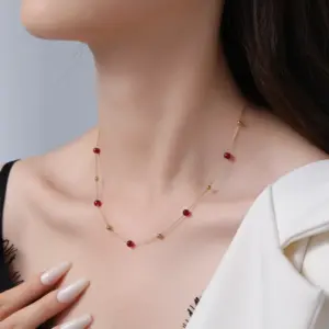 【XKN0399】Pomegranate Bead Necklace / Gold