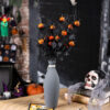 oly-3f914077dbc157a9ccbe1a23d8533f72 Wholesale Cross-border New Halloween Decorations Black Horror Pumpkin Pruning Flower bouquet Ghost Festival Home Party Ornaments