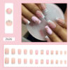 Wholesale Diamond European-style sweet sober light blue wearing armor sweet girl ins style European and American nail art piece 24 pieces