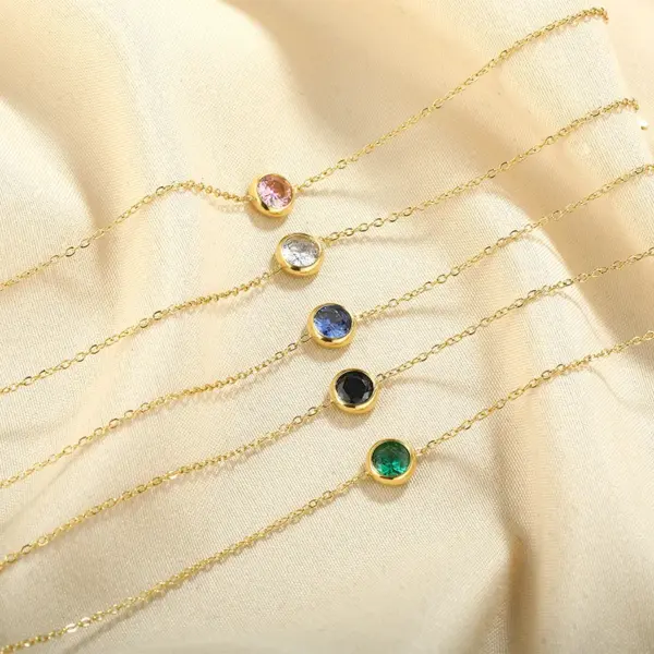 Wholesale PVD Coated Round 304 Stainless Steel Simple Style Shiny Waterproof Non Tarnish Bracelets