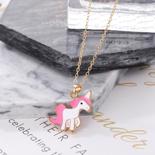 oly-3f9ea1bcbeee6d55d5d17c00c7360046 Wholesale Unicorn Pendant Necklace Earrings Jewelry Set
