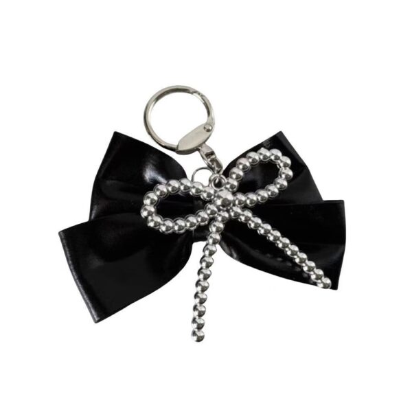 Wholesale Korean Style Ins Style silver Bow Pendant Vintage Y2K Hot Girl Niche Sweet Cool Bag Pendant Keychain Accessories