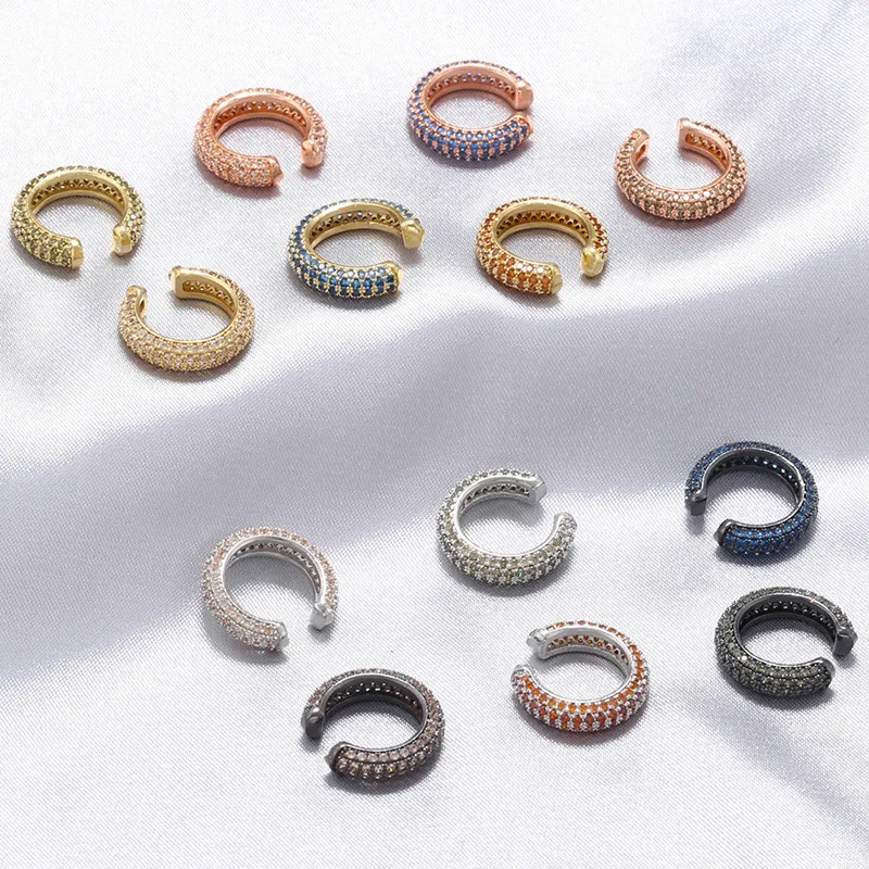 Wholesale 1 Piece Simple Style C Shape Plating Inlay Copper Zircon Gold Plated Earrings