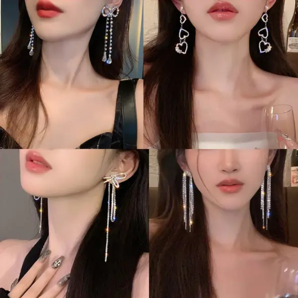 Wholesale 1 Pair Glam Geometric Plating Inlay Copper Artificial Pearls Rhinestones Earrings