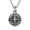 Wholesale New Retro Compass Compass Stainless Steel Chain Necklace Personalized Hip-Hop Punk Style Long Sweater Necklace