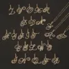 Wholesale Jewelry Zircon 26 English Letter Pendant Copper Necklace Nihaojewelry