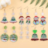 Wholesale Christmas Earrings Cartoon Contrasting Color Snowman Bell Acrylic Earrings