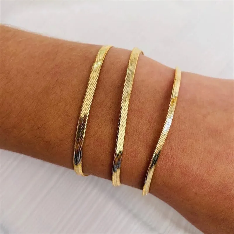 Wholesale PVD Coated 14K Gold Real Gold Plated U Shape Stainless Steel Fashion Waterproof Non Tarnish 304 Stainless Steel Bracelets