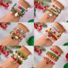 Wholesale Reindeer Christmas Tree Snowflake Pearl Glass Bracelet