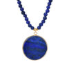 Wholesale Temu Xiyin Hot Selling Lapis Lazuli Beaded Necklace Women's Accessible Luxury High-End Drop-Shaped Pendant Sweater Chain Jewelry
