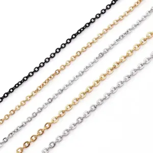 Wholesale PVD Coated 18K Gold Plated Geometric Titanium Steel Fashion Waterproof Non Tarnish Titanium Steel Lobster Trigger Clasp Closure Necklace