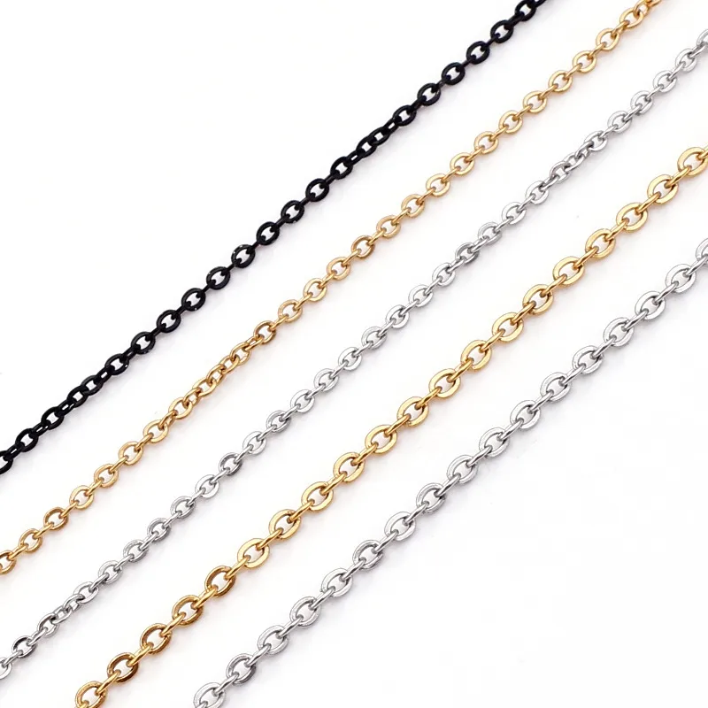 Wholesale PVD Coated 18K Gold Plated Geometric Titanium Steel Fashion Waterproof Non Tarnish Titanium Steel Lobster Trigger Clasp Closure Necklace