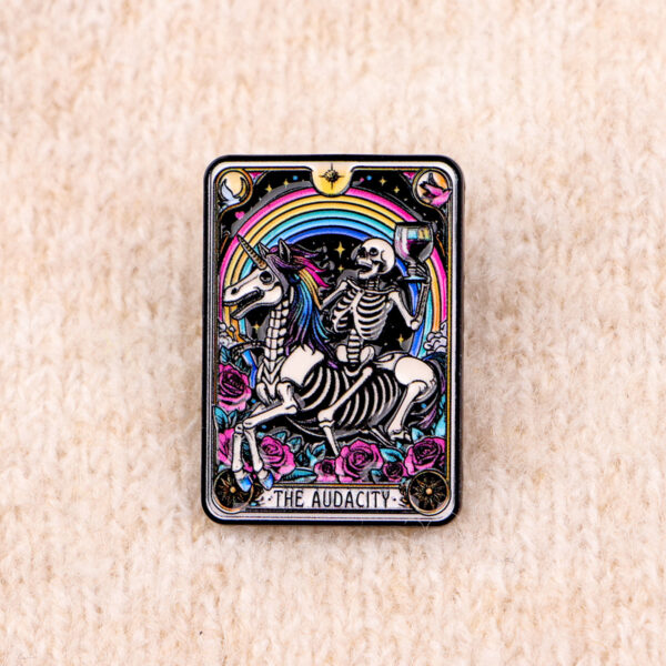 Wholesale Skull Tarot Card Brooch Cartoon Metal Badge Accessories
