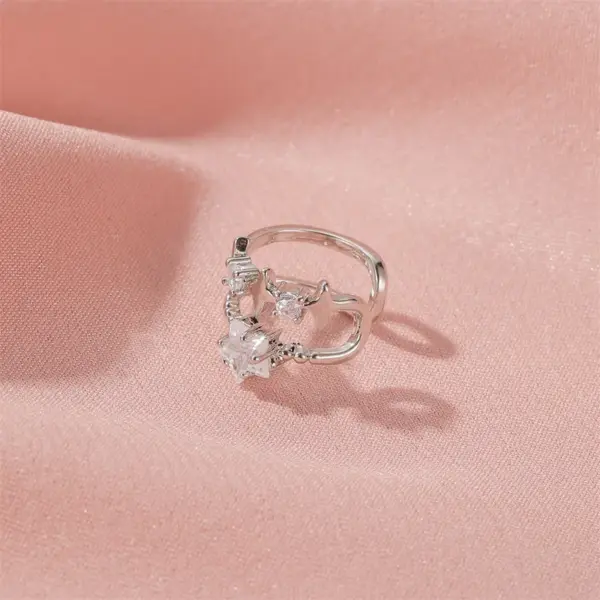 Wholesale Ear Cartilage Rings & Studs Fashion Star Copper Plating Artificial Gemstones