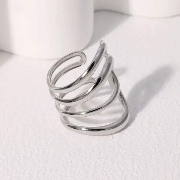 PVD Coated Real Gold Plated 18K Gold Irregular 304 Stainless Steel Modern Style Simple Style IG Style Waterproof Non Tarnish Open Rings