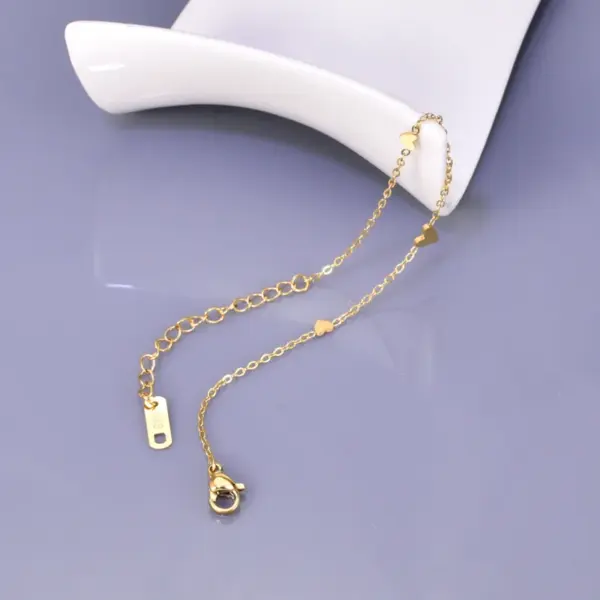 Wholesale 304 Stainless Steel Heart Shape Ion Plating (IP) 18K Real Gold Plated Cute Waterproof Non Tarnish Bracelets