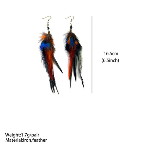 Wholesale Ethnic style feather crystal bead exotic earrings