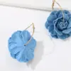 Wholesale 1 Pair Exaggerated Romantic Flower Pearl Three-dimensional Alloy Cloth Drop Earrings Earrings