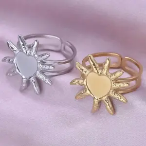 Wholesale Ion Plating (IP) Real Gold Plated 18K Gold Solid Color 304 Stainless Steel Simple Style Classic Style Waterproof Non Tarnish Rings